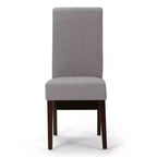 Sedia da pranzo Parson schienale alto effetto lino tortora / beige chiaro, set da 2