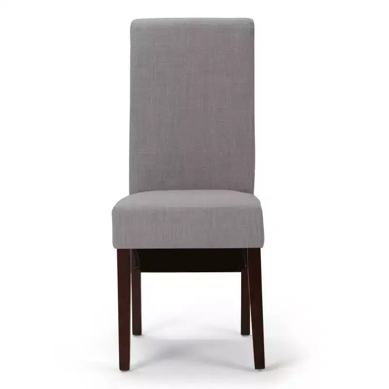 Sedia da pranzo Parson schienale alto effetto lino tortora / beige chiaro, set da 2