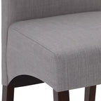 Sedia da pranzo Parson schienale alto effetto lino tortora / beige chiaro, set da 2