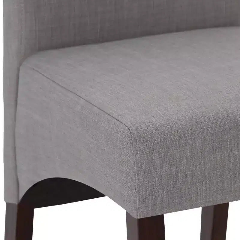 Sedia da pranzo Parson schienale alto effetto lino tortora / beige chiaro, set da 2