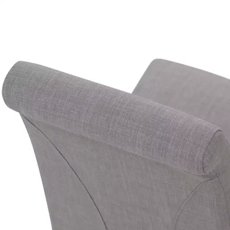 Sedia da pranzo Parson schienale alto effetto lino tortora / beige chiaro, set da 2