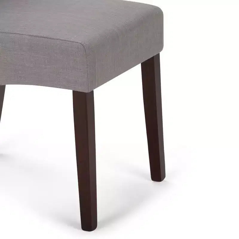 Sedia da pranzo Parson schienale alto effetto lino tortora / beige chiaro, set da 2