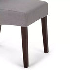 Sedia da pranzo Parson schienale alto effetto lino tortora / beige chiaro, set da 2