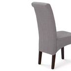 Sedia da pranzo Parson schienale alto effetto lino tortora / beige chiaro, set da 2