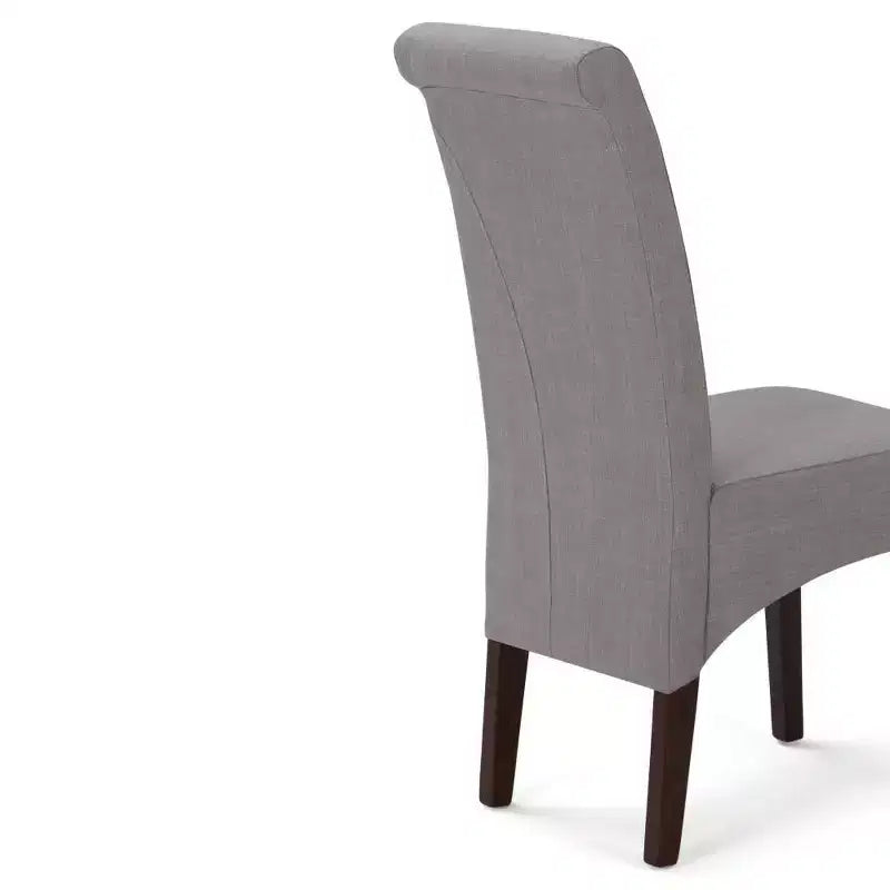Sedia da pranzo Parson schienale alto effetto lino tortora / beige chiaro, set da 2