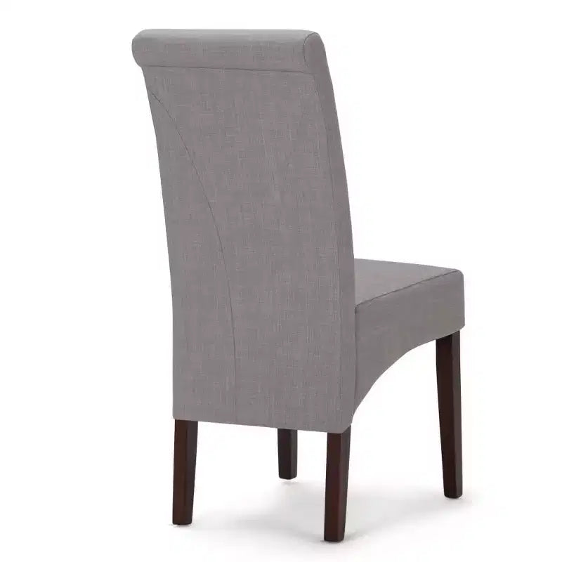 Sedia da pranzo Parson schienale alto effetto lino tortora / beige chiaro, set da 2