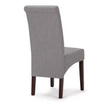 Sedia da pranzo Parson schienale alto effetto lino tortora / beige chiaro, set da 2