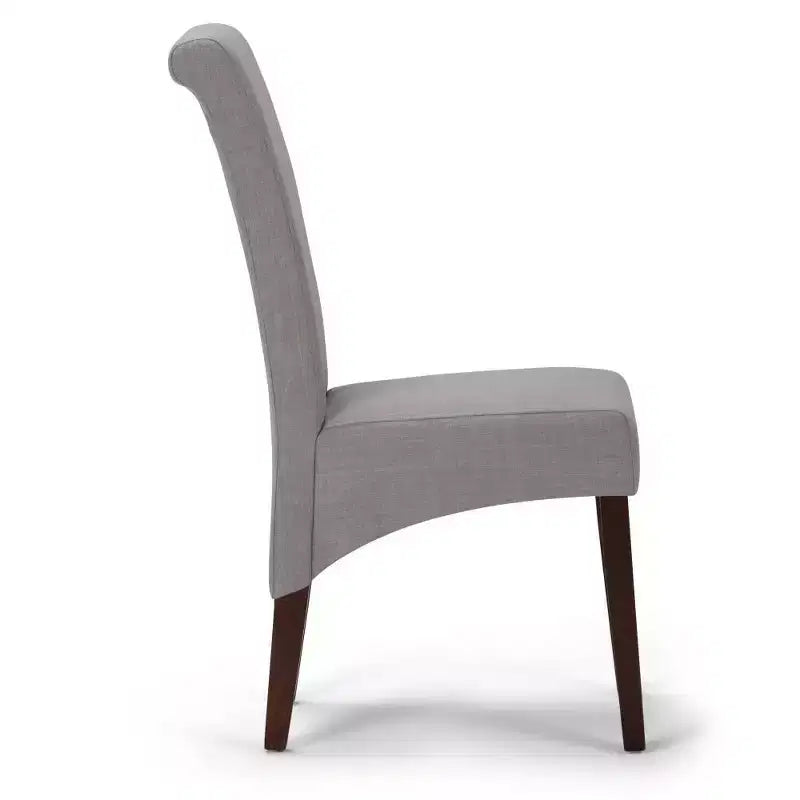 Sedia da pranzo Parson schienale alto effetto lino tortora / beige chiaro, set da 2