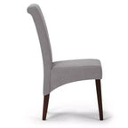 Sedia da pranzo Parson schienale alto effetto lino tortora / beige chiaro, set da 2