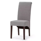 Sedia da pranzo Parson schienale alto effetto lino tortora / beige chiaro, set da 2