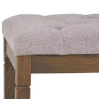 Panca pouf trapuntata da 48" – Naturale / Grigio / Marrone, Lino e Similpelle, 1 Posto