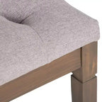 Panca pouf trapuntata da 48" – Naturale / Grigio / Marrone, Lino e Similpelle, 1 Posto