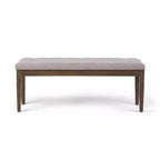 Panca pouf trapuntata da 48" – Naturale / Grigio / Marrone, Lino e Similpelle, 1 Posto