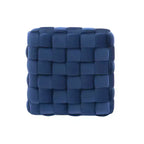 Poggiapiedi/sgabello pouf quadrato grigio/blu navy/marrone chiaro, seduta singola