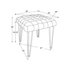 Poggiapiedi/sgabello pouf quadrato grigio/blu navy/marrone chiaro, seduta singola