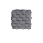 Poggiapiedi/sgabello pouf quadrato grigio/blu navy/marrone chiaro, seduta singola