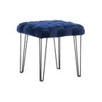 Poggiapiedi/sgabello pouf quadrato grigio/blu navy/marrone chiaro, seduta singola